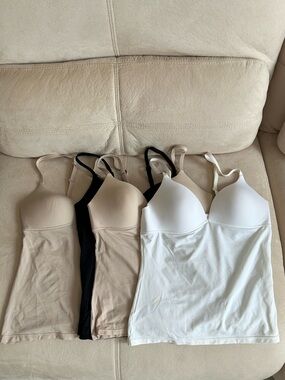Lot of 4 Pieces! Cami with bra top attached, adjustable spaghetti straps
